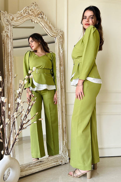 Two Tone Peplum Coord